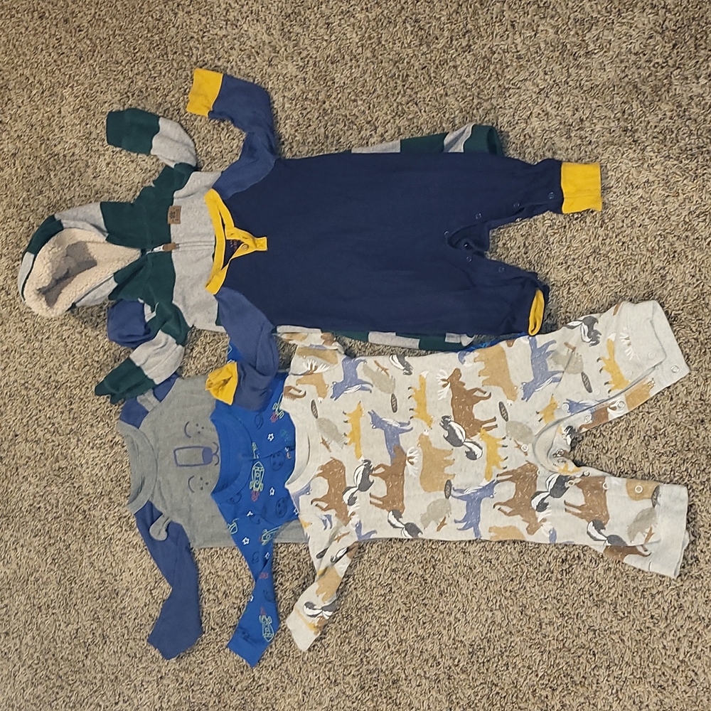 Baby Boy 12 month Footless Onesie Bundle